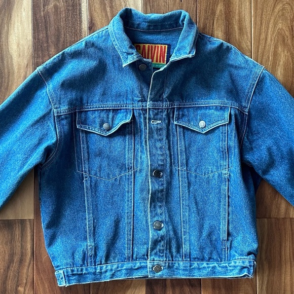 Vintage Calvin Klein Early 80’s Denim Bomber Jacket size Medium